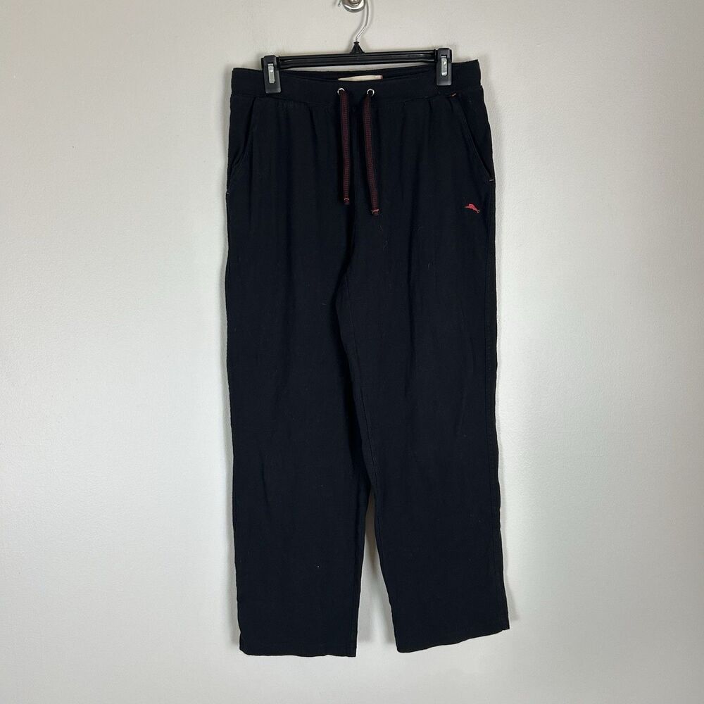 Tommy Bahama Men’s Black Sweatpants M Drawstring Elastic Waist Pockets Lounge